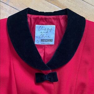 Moschino Red and Black Wool Equestrian Riding Blazer